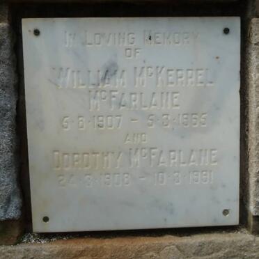 McFARLANE William McKerrel 1907-1965 &amp; Dorothy 1908-1991