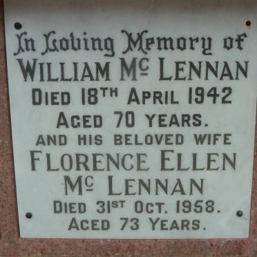 McLENNAN William -1942 &amp; Florence Ellen -1958