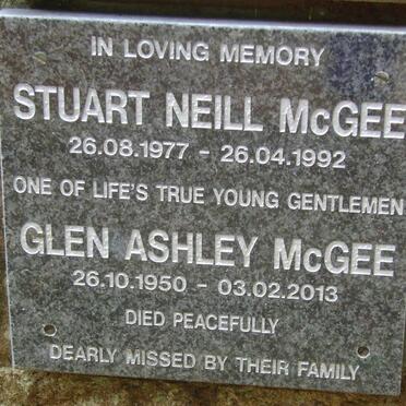 McGEE Glen Ashley 1950-2013 :: McGEE Stuart Neill 1977-1992