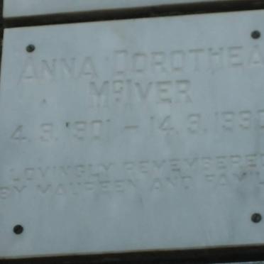 McIVER Anna Dorothea 1901-1990