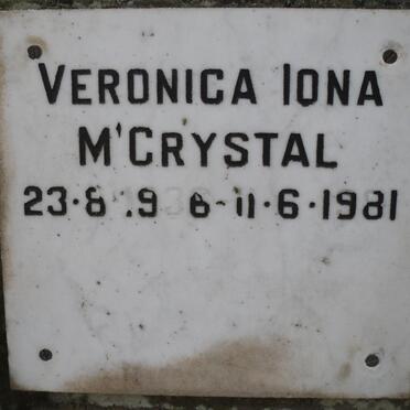 M'CRYSTAL Veronica Iona 1936-1981