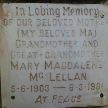 Mc LELLAN Mary Magdalene 1903-1981