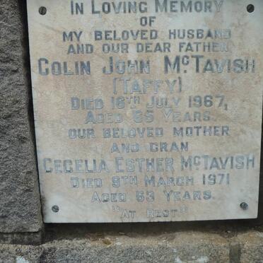 McTAVISH Colin John -1967 &amp; Cecelia Esther -1971