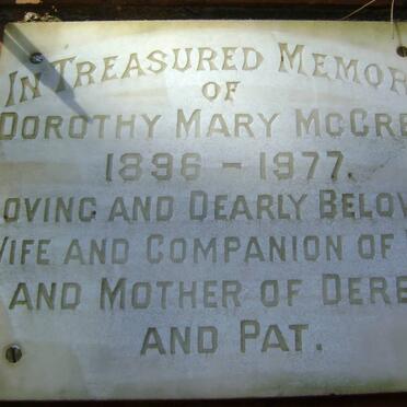 McCREA Dorothy Mary 1896-1977