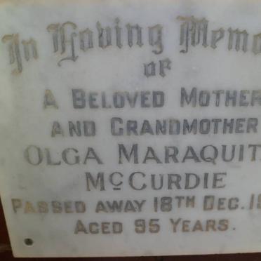 McCURDIE Olga Maraquita -1960