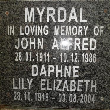 MYRDAL John Alfred 1911-1986 &amp; Daphne Lily Elizabeth 1918-2004