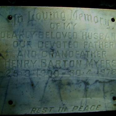 MYERS Henry Barton 1900-1978