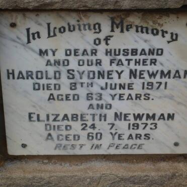 NEWMAN Harold Sydney -1971 &amp; Elizabeth -1973