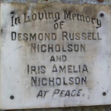 NICHOLSON Desmond Russell &amp; Iris Amelia