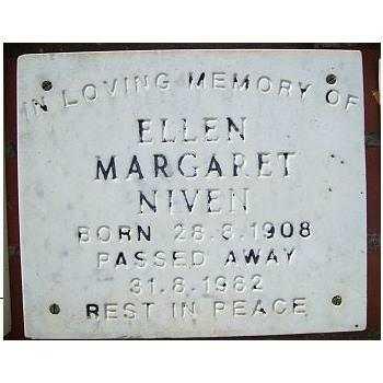 NIVEN Ellen Margaret 1908-1982