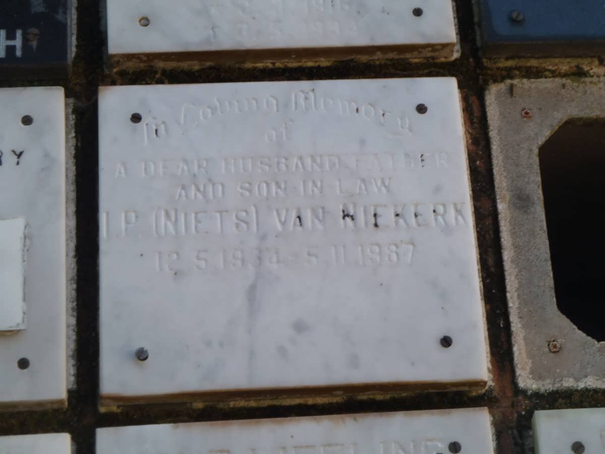 NIEKERK I.P., van 1934-1987