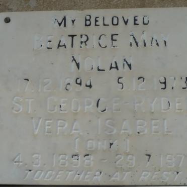 NOLAN Beatrice May 1894-1973  :: ST. GEORGE-RYDER Vera Isabel nee ONK 1898-1977