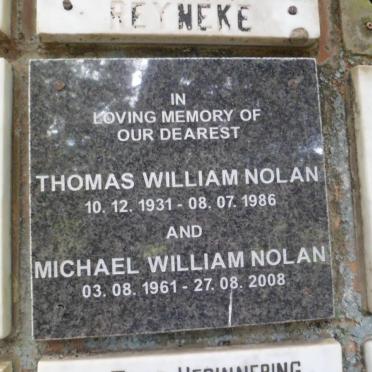 NOLAN Thomas William 1931-1986 :: NOLAN Michael William 1961-2008