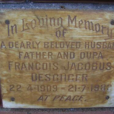 OESCHGER Francois Jacobus 1909-1982