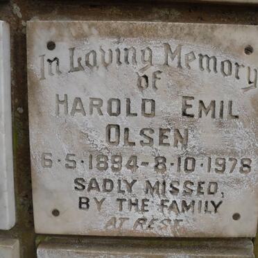 OLSEN Harold Emil 1894-1978