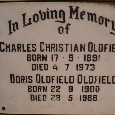 OLDFIELD Charles Christian 1891-1973 &amp; Doris Oldfield 1900-1988