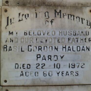 PARDY Basil Gordon Haldane -1972