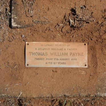 PAYNE Thomas William  -1970