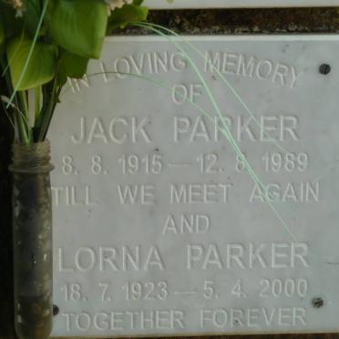 PARKER Jack 1915-1989 &amp; Lorna 1923-2000