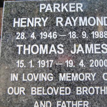 PARKER Henry Raymond 1946-1988 :: PARKER Thomas James 1917-2000