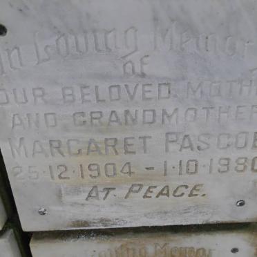 PASCOE Margaret 1904-1980