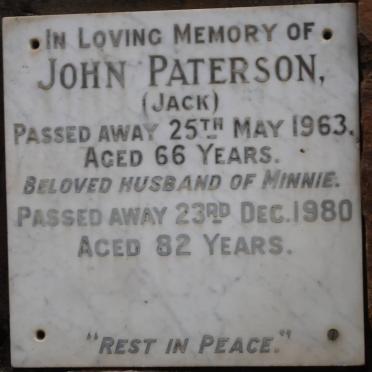 PATERSON John -1963 &amp; Minnie -1980