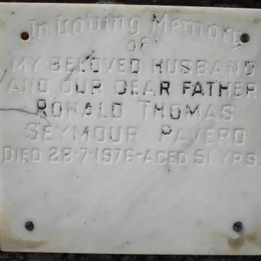 PAVERD Ronald Thomas Seymour -1976
