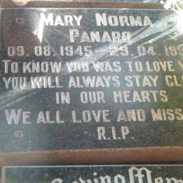 PANARO Mary Norma 1945-1993