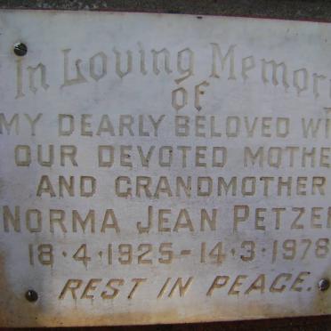PETZER Norma Jean 1925-1978