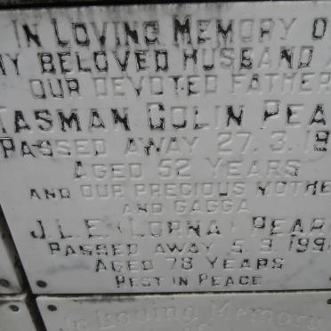 PEART Tasman Colin -1973 &amp; J.L.E. -1991