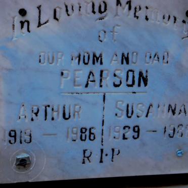 PEARSON Arthur 1919-1986 &amp; Susanna 1929-1986