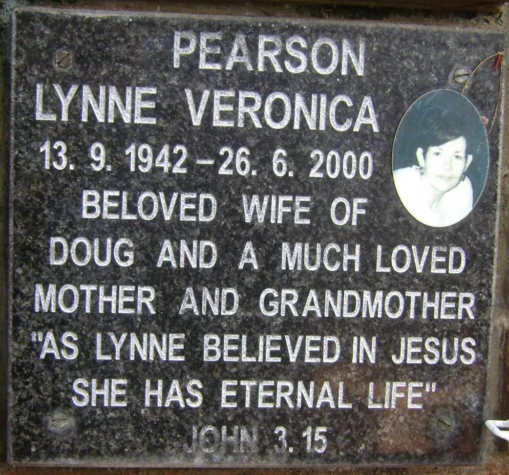 PEARSON Lynne Veronica 1942-2000