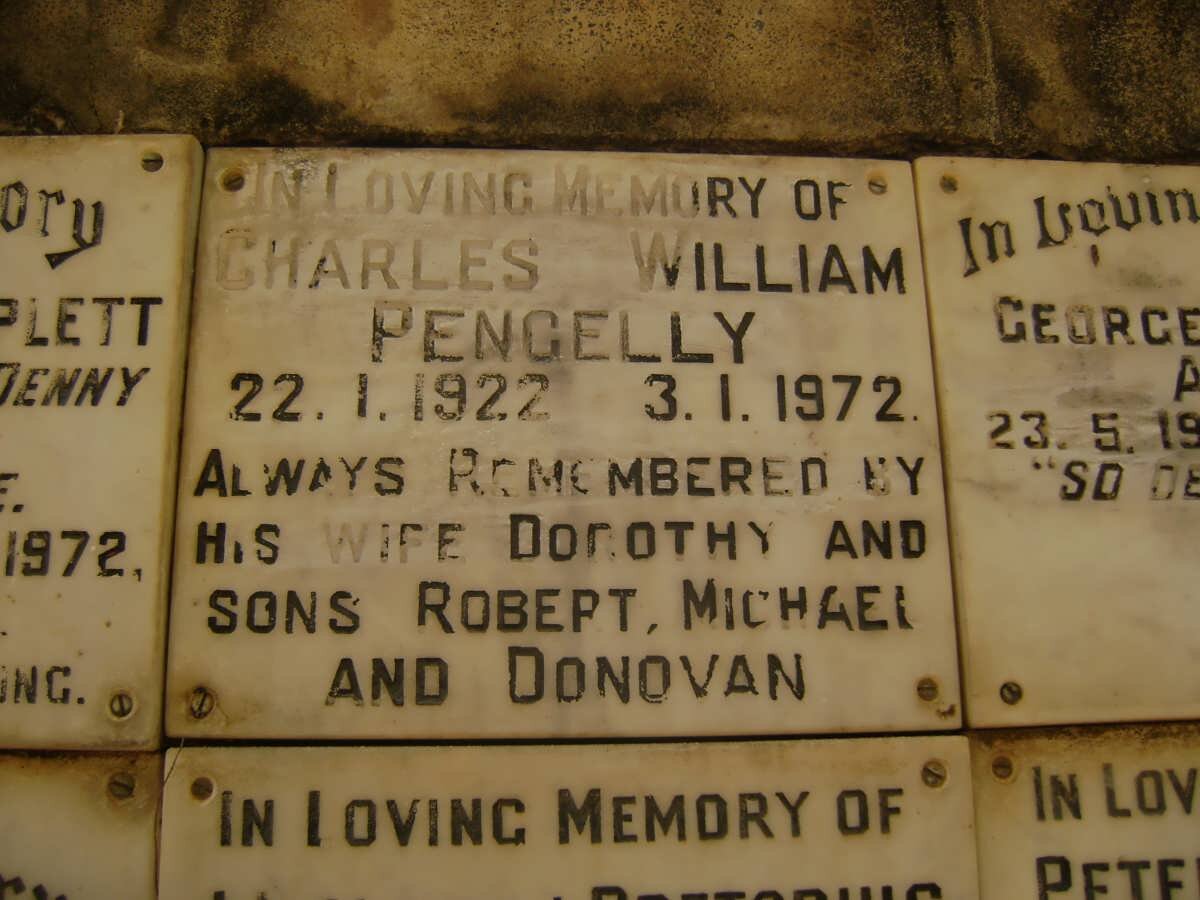 PENGELLY Charles William 1922-1972