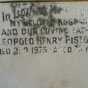 PISTORIUS Leopold Henry -1975