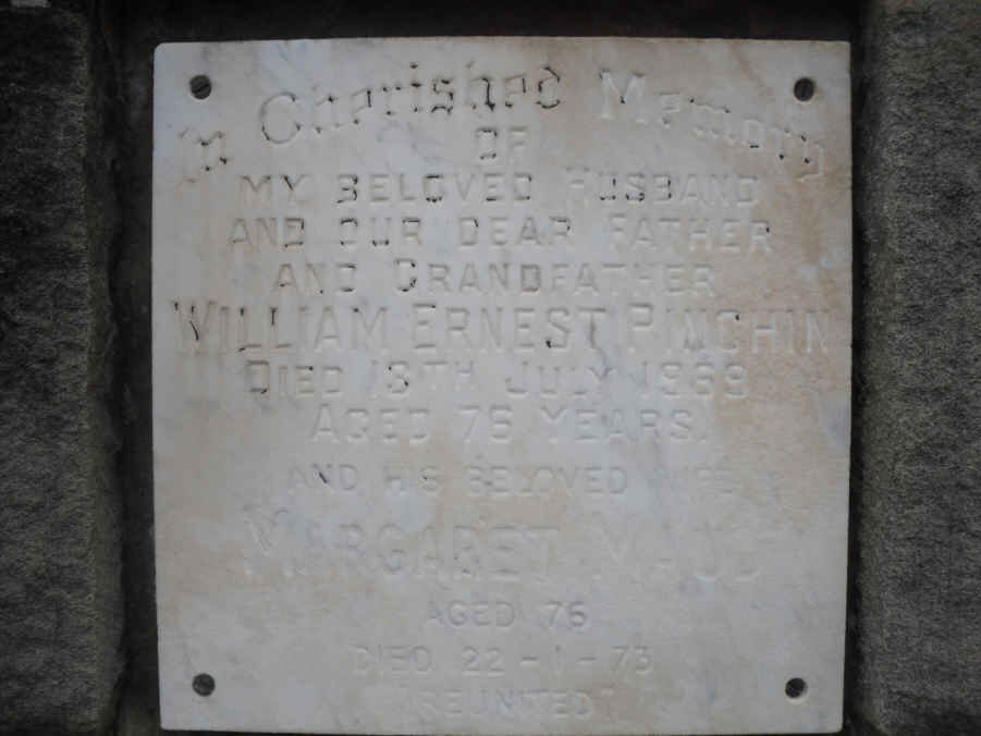 PINCHIN William Ernest -1969 &amp; Margaret Maud -1973