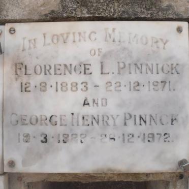 PINNICK George Henry 1888-1972 &amp; Florence L. 1883-1971