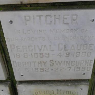 PITCHER Percival Claude 1889-1980 &amp; Dorothy SWINBURNE 1892-1990