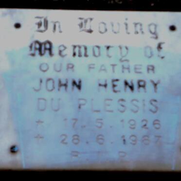 PLESSIS John Henry, du 1926-1987