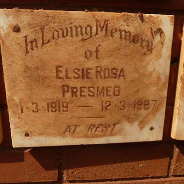 PRESMEG Elsie Rosa 1919-1987