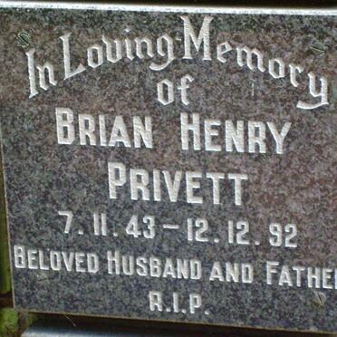 PRIVETT Brian Henry 1943-1992