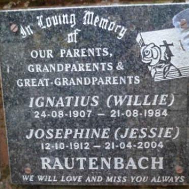 RAUTENBACH Ignatius 1907-1984 &amp; Josephine 1912-2004