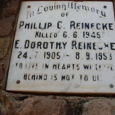 REINECKE Phillip C. -1945 &amp; E. Dorothy 1905-1953