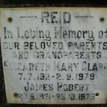 REID James Robert 1921-1979 &amp; Elizabeth Mary Clara 1911-1979