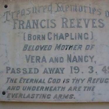 REEVES Francis nee CHAPLING -1949