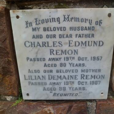 REMON Charles Edmund -1957 &amp; Lilian Demaine -1967