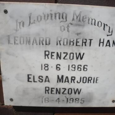 RENZOW Leonard Robert Hans -1966 &amp; Elsa Marjorie -1985