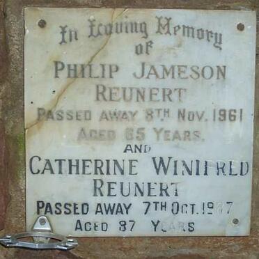 REUNERT Philip Jameson  -1961 &amp; Catherine Winifred -1987