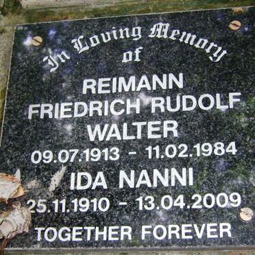 REIMANN Friedrich Rudolf Walter 1913-1984 &amp; Ida Nanni 1910-2009