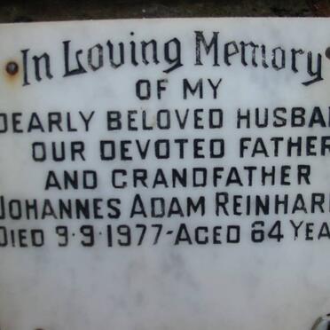 REINHARDT Johannes Adam -1977