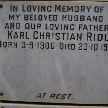 RIDL Karl Christian 1900-1975